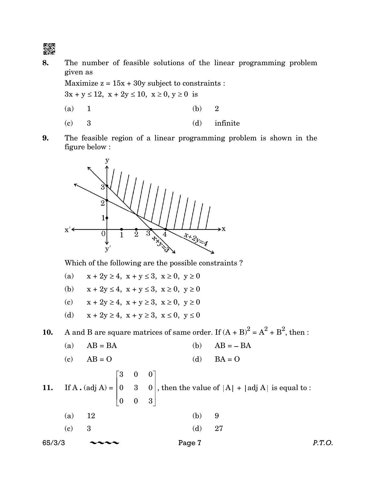 CBSE Class 12 65-3-3 MATHEMATICS 2023 Question Paper - Page 7