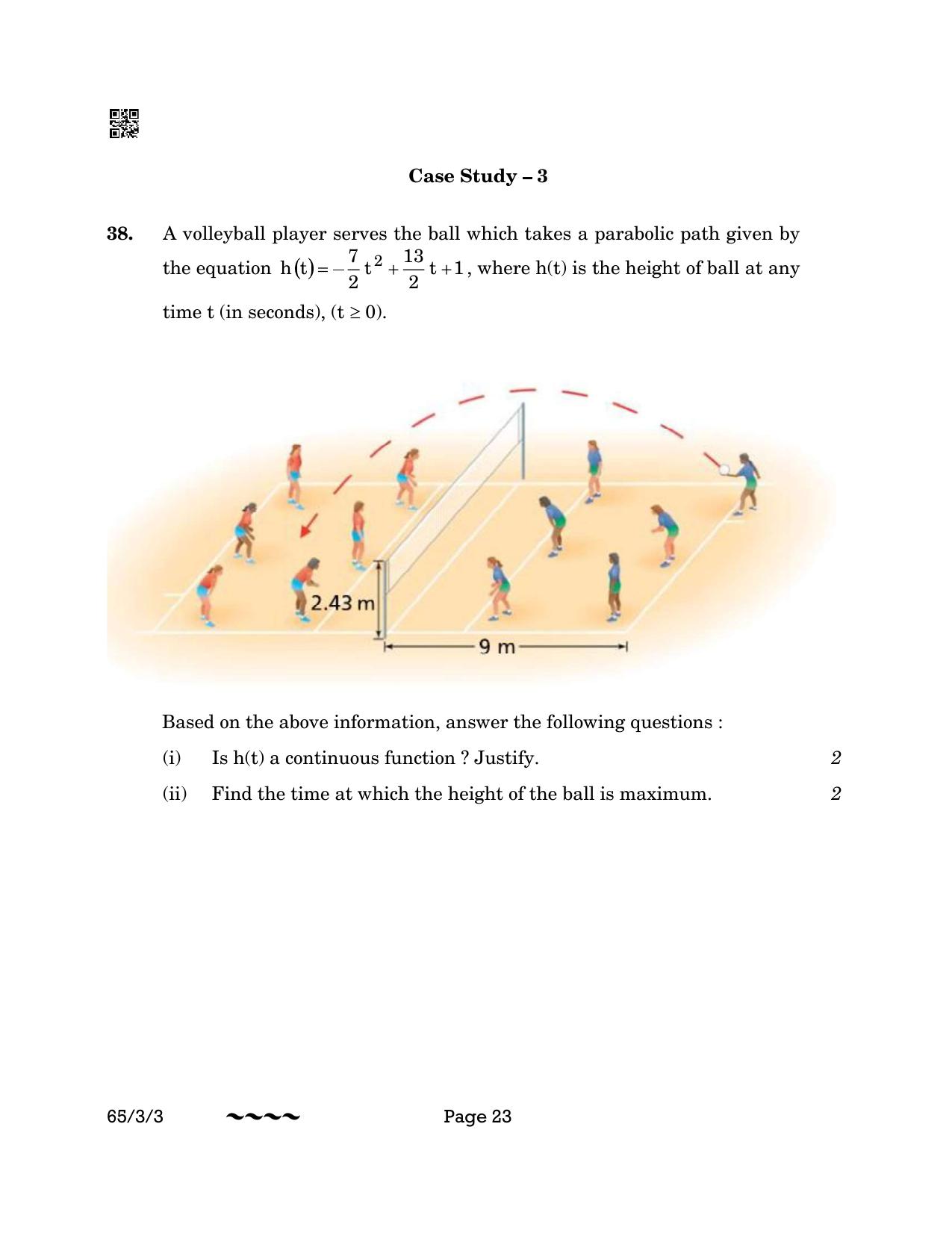 CBSE Class 12 65-3-3 MATHEMATICS 2023 Question Paper - Page 23