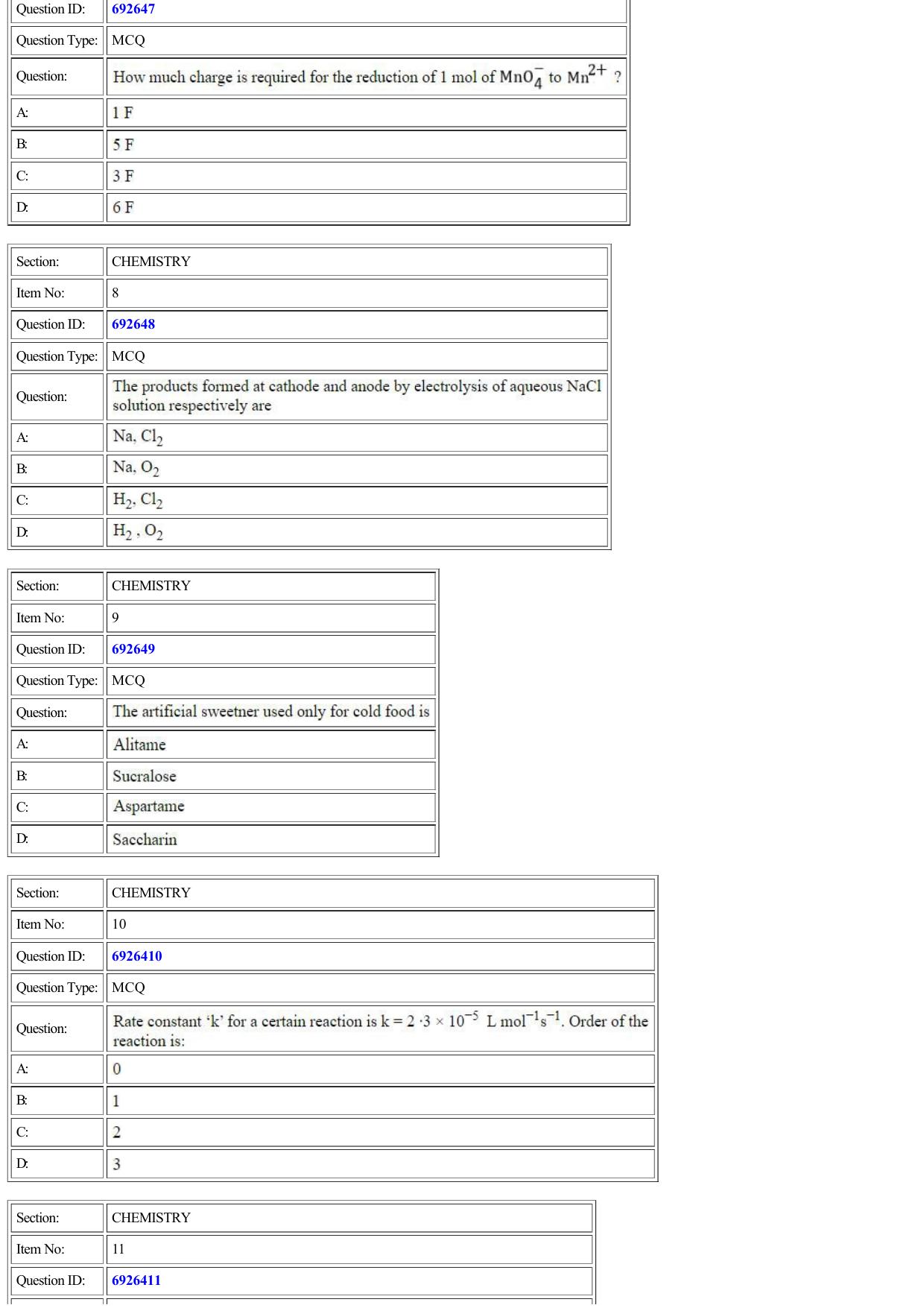 CUET 2022 Question Paper of Chemistry - Page 3