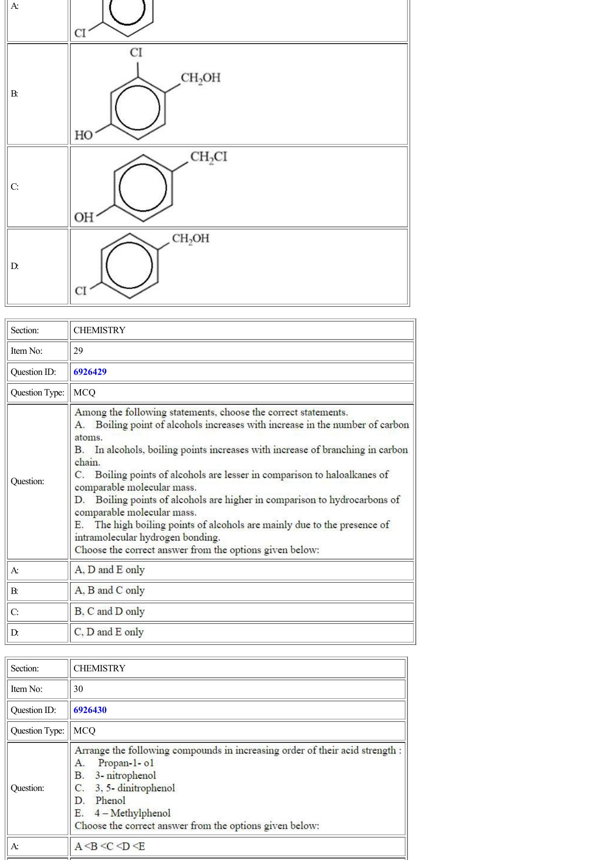 CUET 2022 Question Paper of Chemistry - Page 9