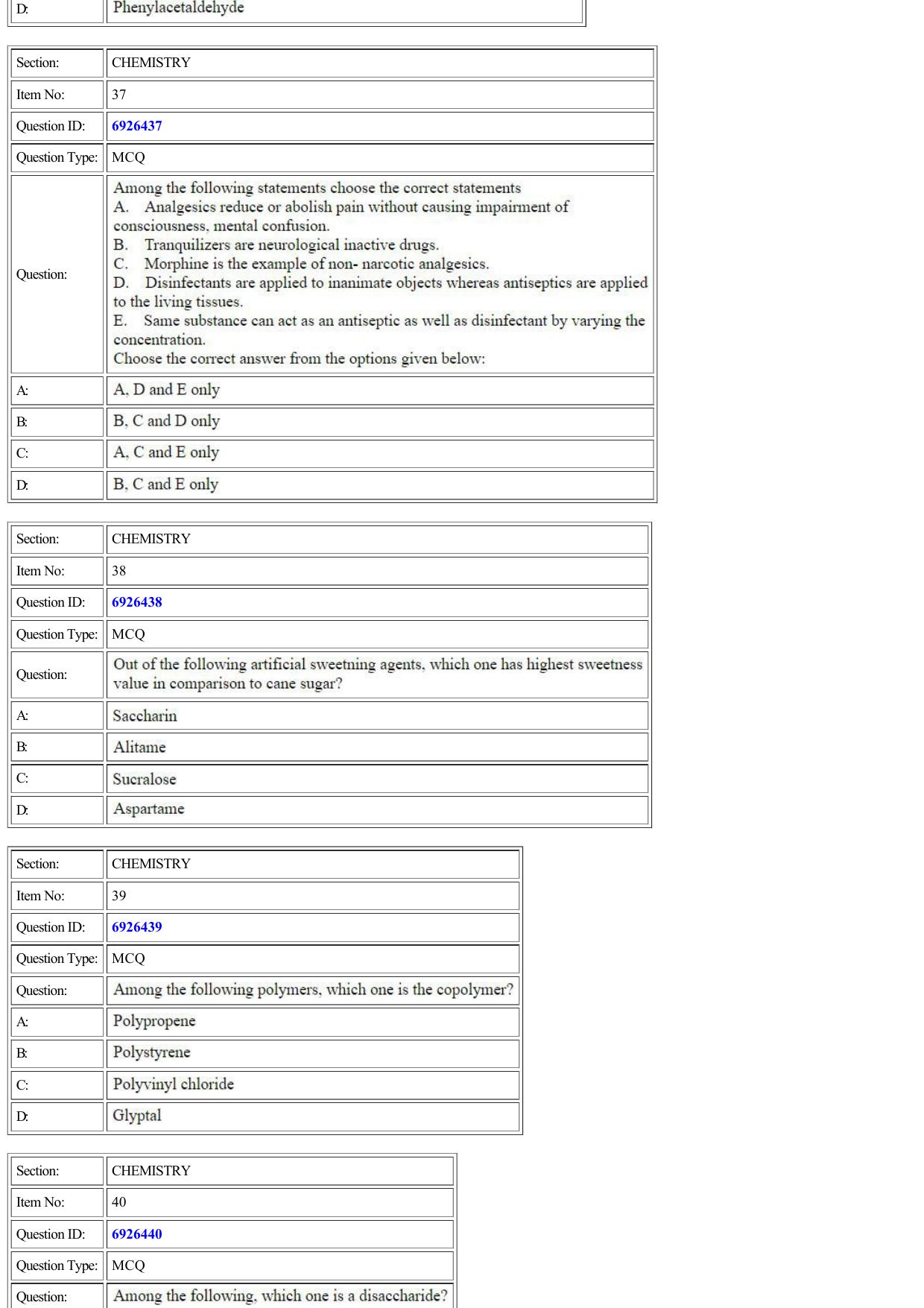 CUET 2022 Question Paper of Chemistry - Page 13