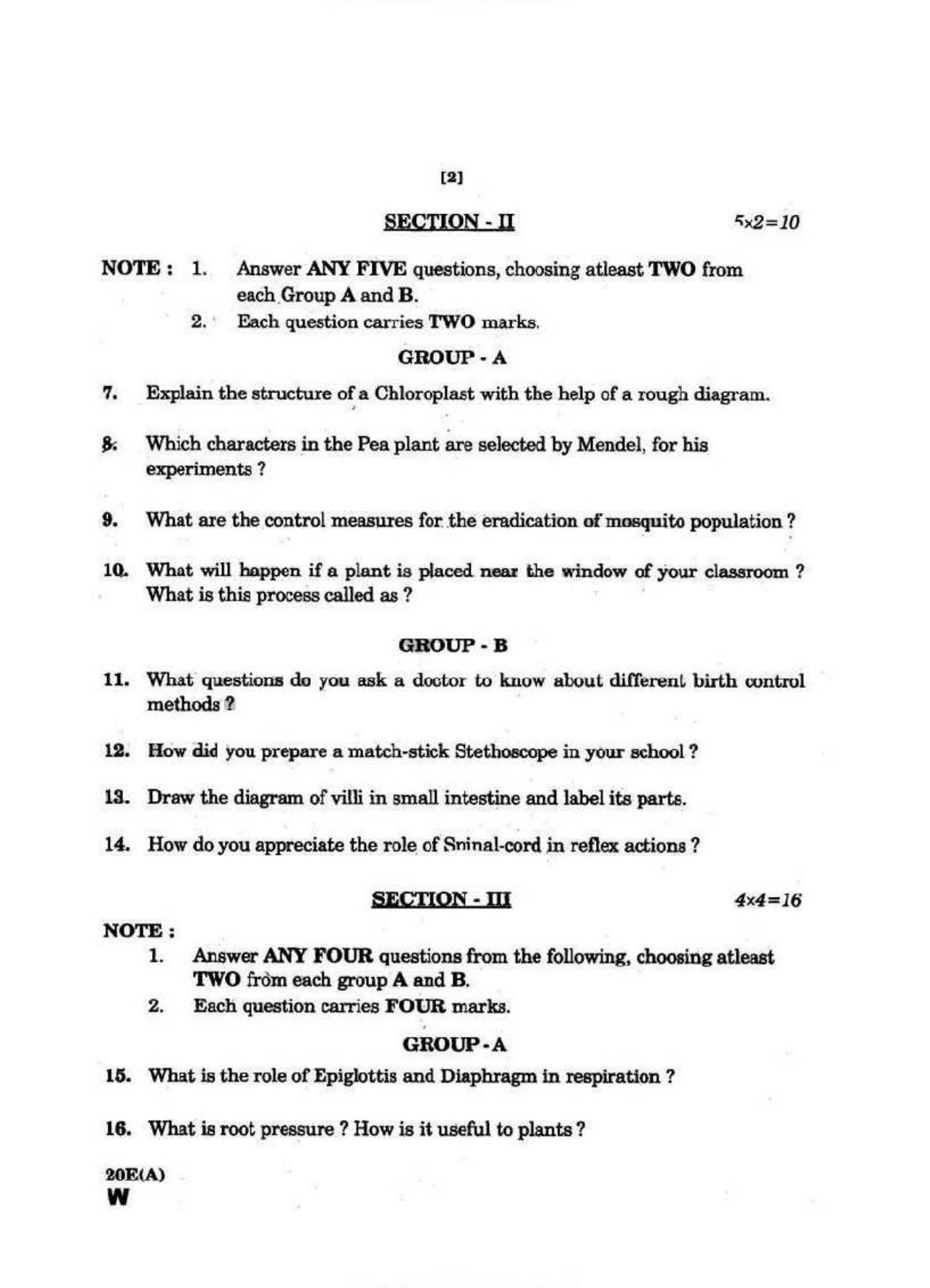AP Class 10 Science (Paper II) 2016 Question Paper - Page 2