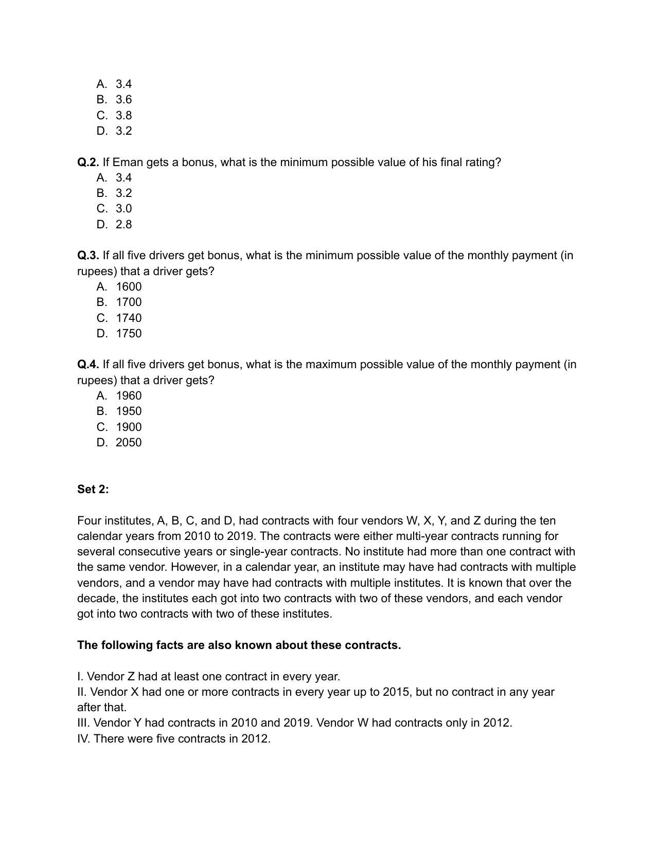 CAT 2020 CAT DILR Slot 1 Question Paper - Page 2