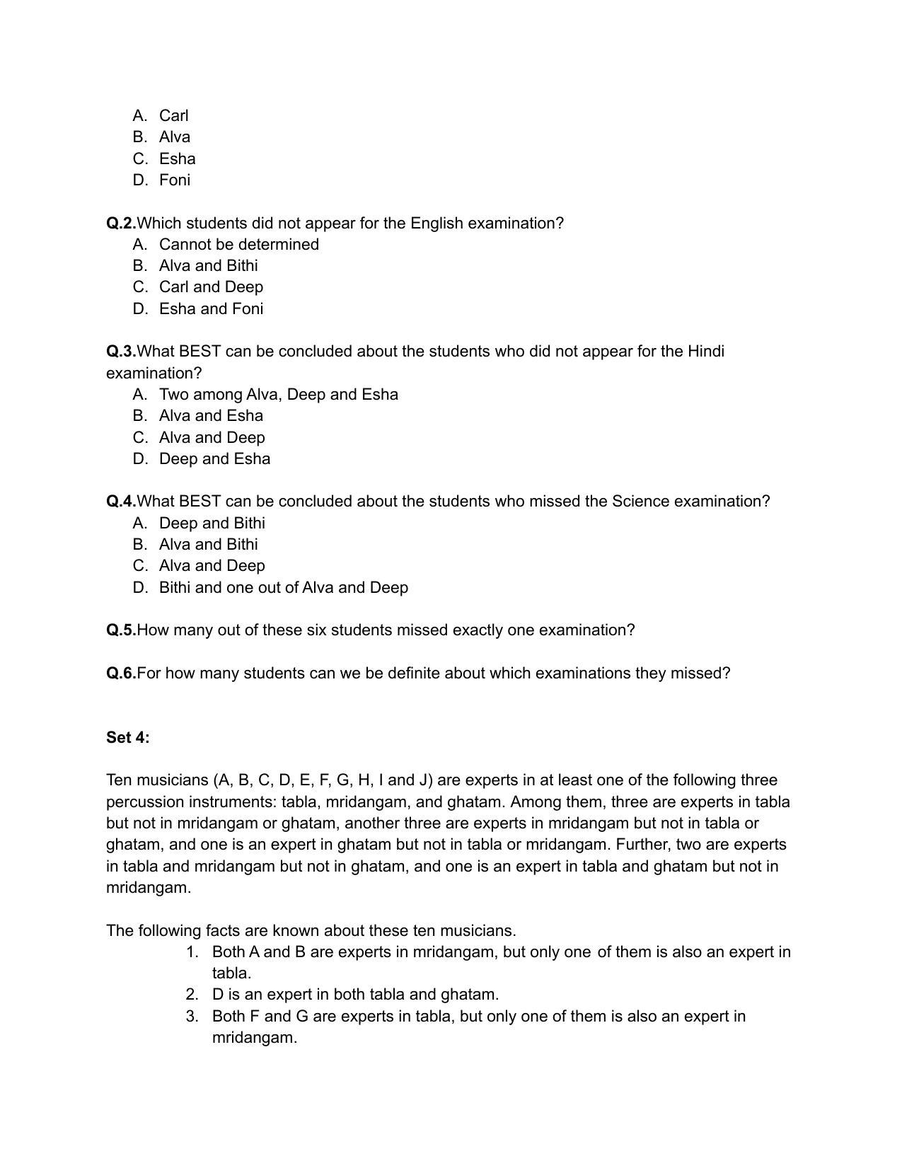 CAT 2020 CAT DILR Slot 1 Question Paper - Page 5