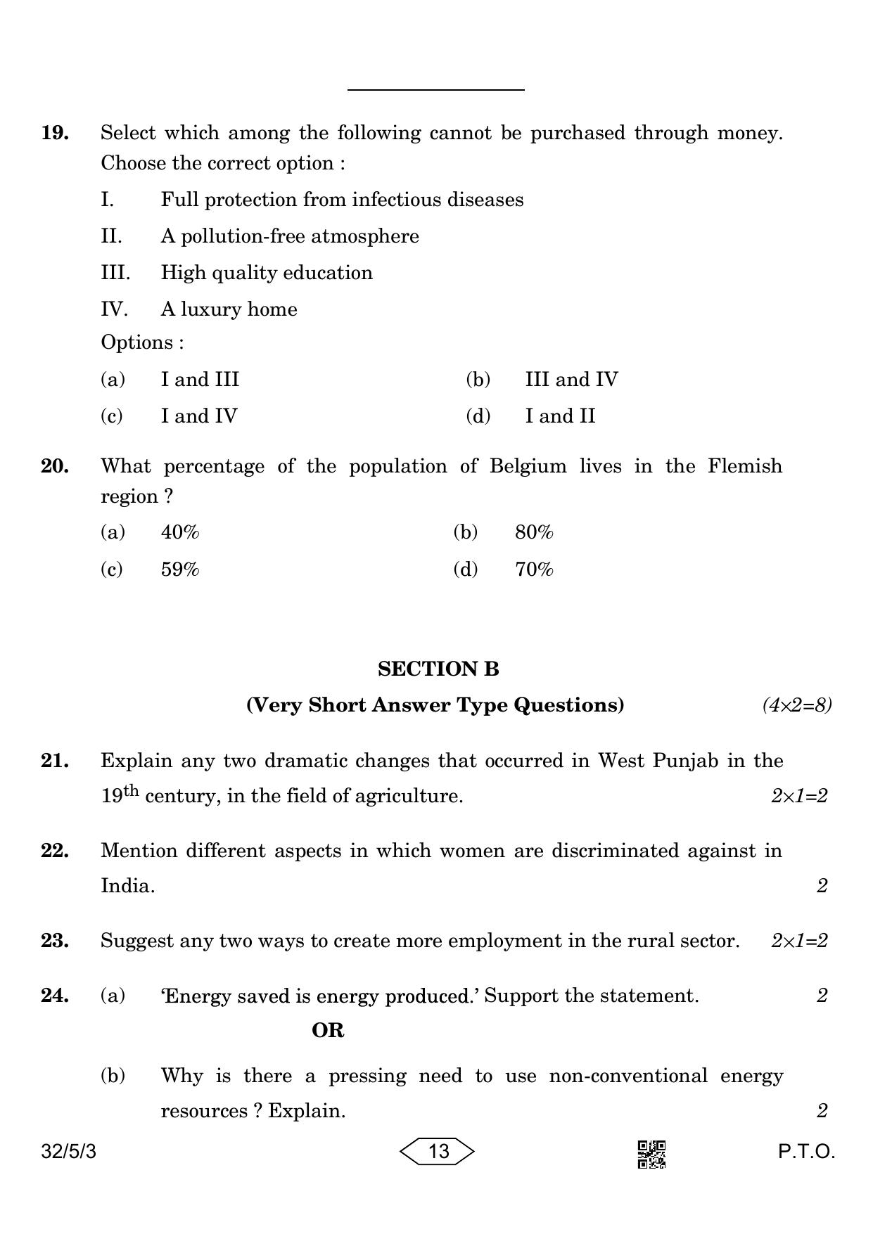 CBSE Class 10 32-5-3 Social Science 2023 Question Paper - Page 13