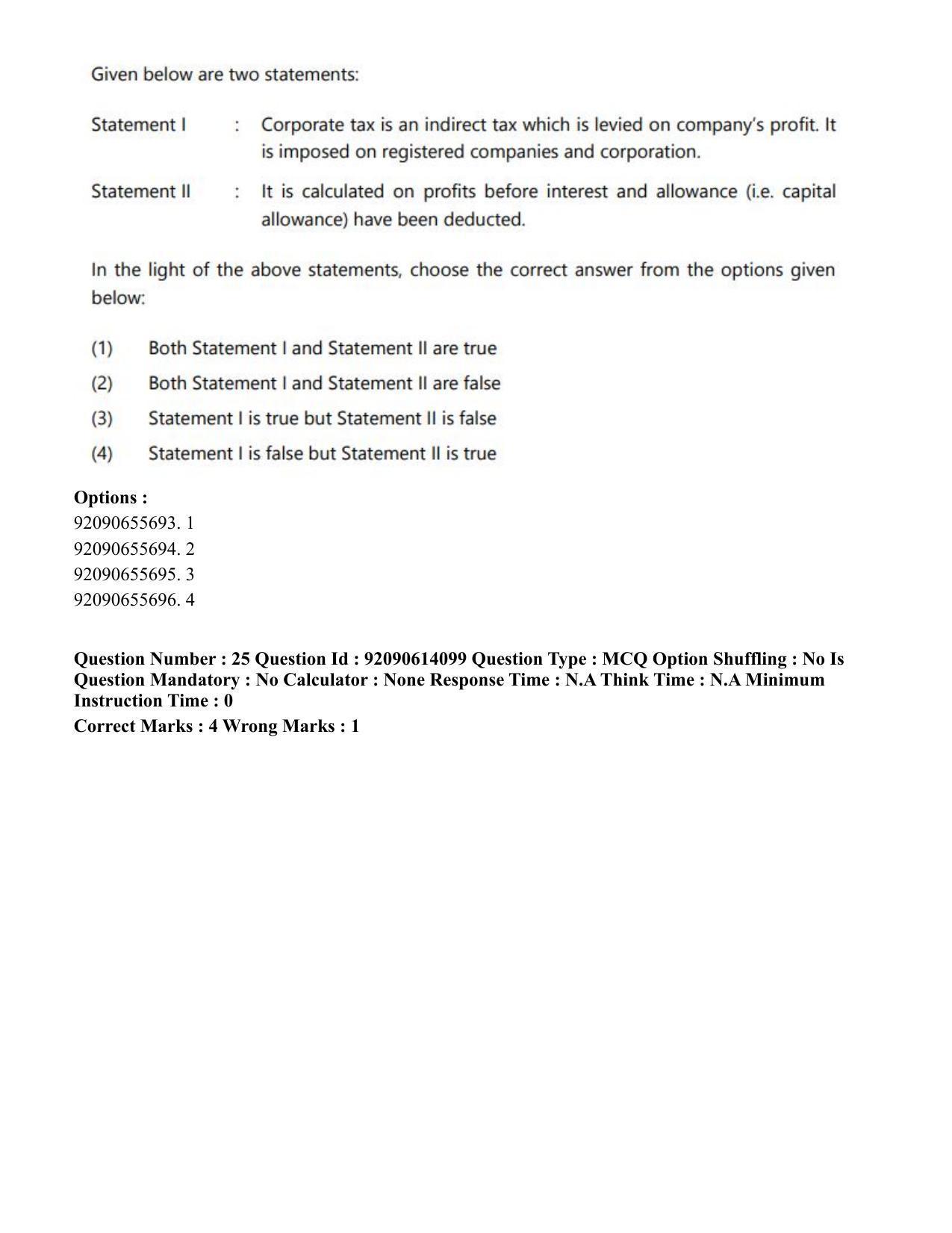 CUET PG 2023: MTQP12 – Textile Engineering(Eng)-Shift 2 (12-06-2023) Question Paper - Page 26