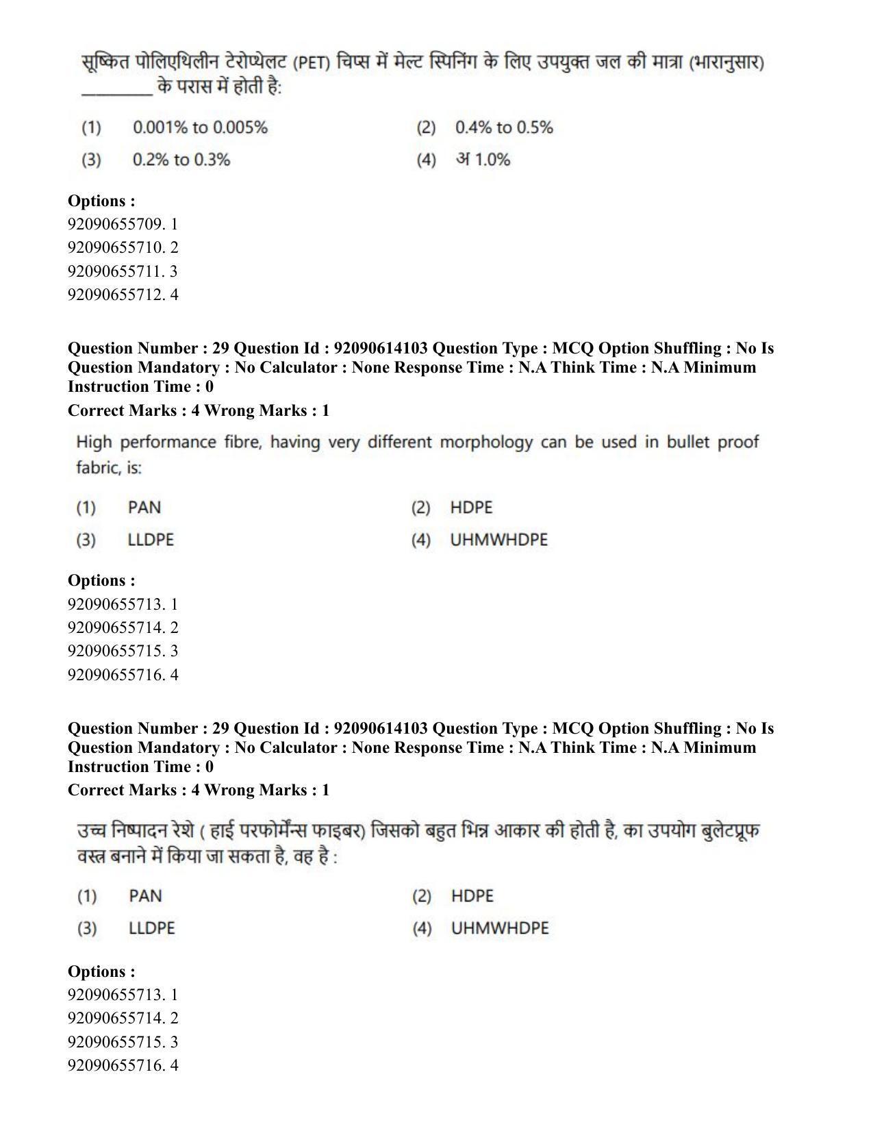CUET PG 2023: MTQP12 – Textile Engineering(Eng)-Shift 2 (12-06-2023) Question Paper - Page 31