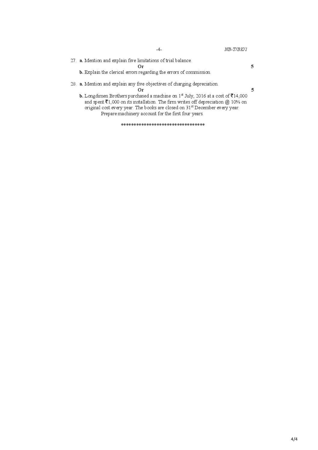 Nagaland Board Class 10 Accountacy 2021 Question Paper - Page 4