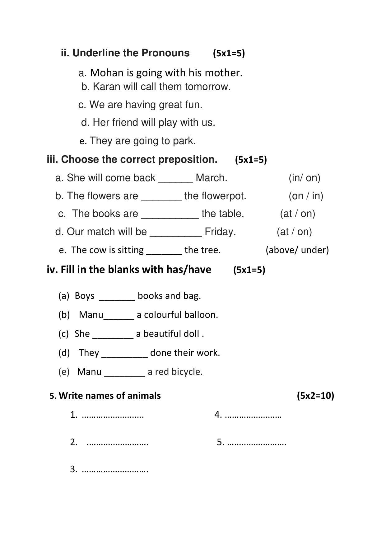 PSEB Class 5 English (DA Students) Model Papers - Page 3