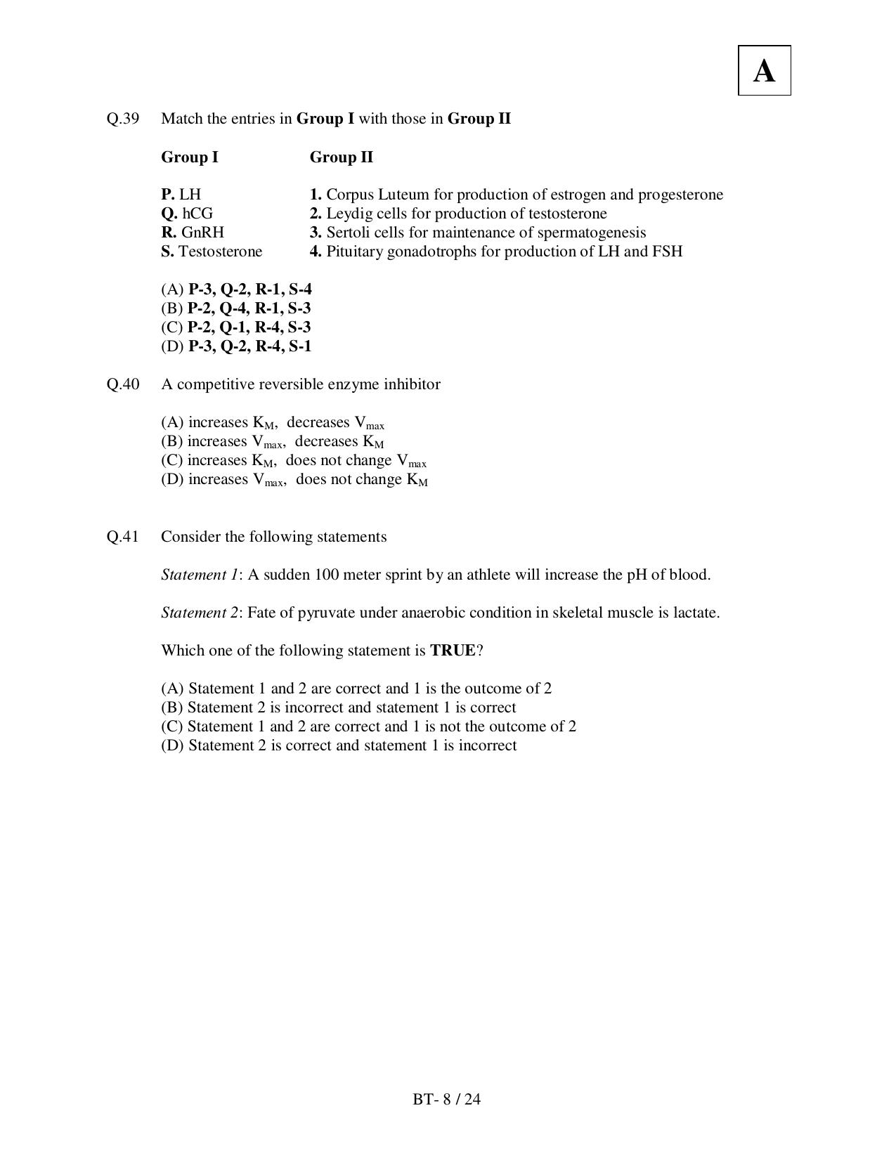 JAM 2011: BT Question Paper - Page 10