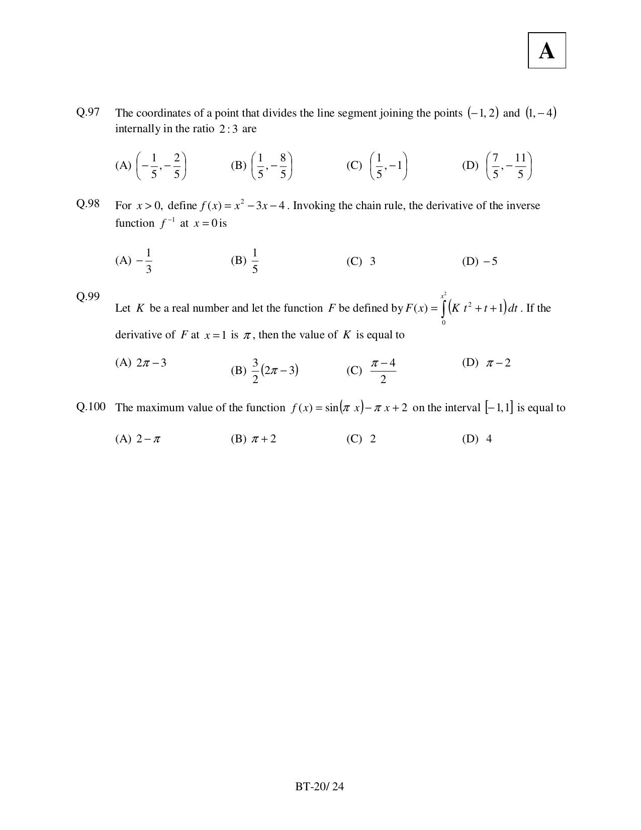 JAM 2011: BT Question Paper - Page 22