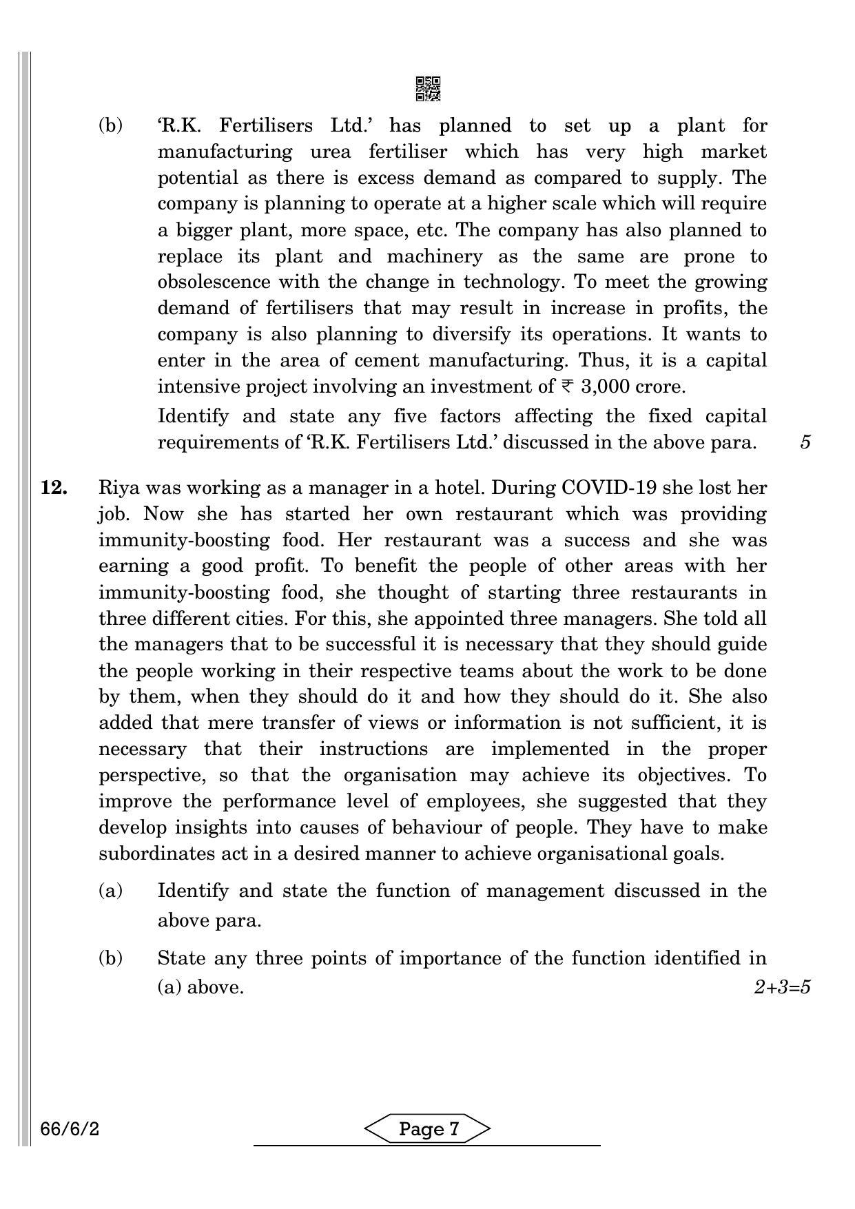 CBSE Class 12 66-6-2 BST 2022 Compartment Question Paper - Page 7