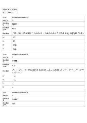JEE Mains 2022: BTech Kannada (Shift 1) 25-07-2022 Question Paper