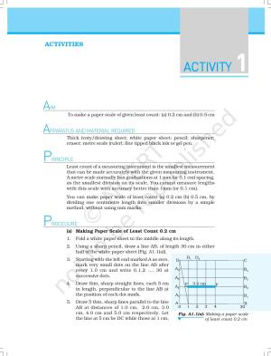 NCERT Laboratory Manuals for Class XI Physics - Activities (1 to 5)
