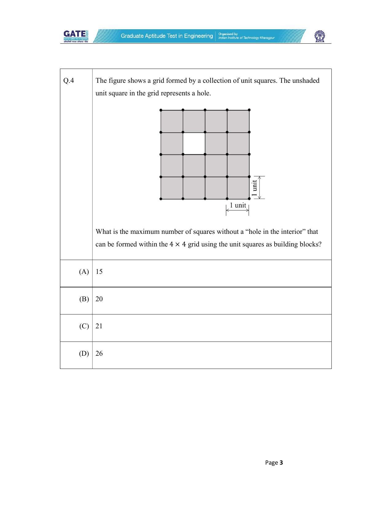 GATE 2022 Metallurgical Engineering (MT) Question Paper - Page 3