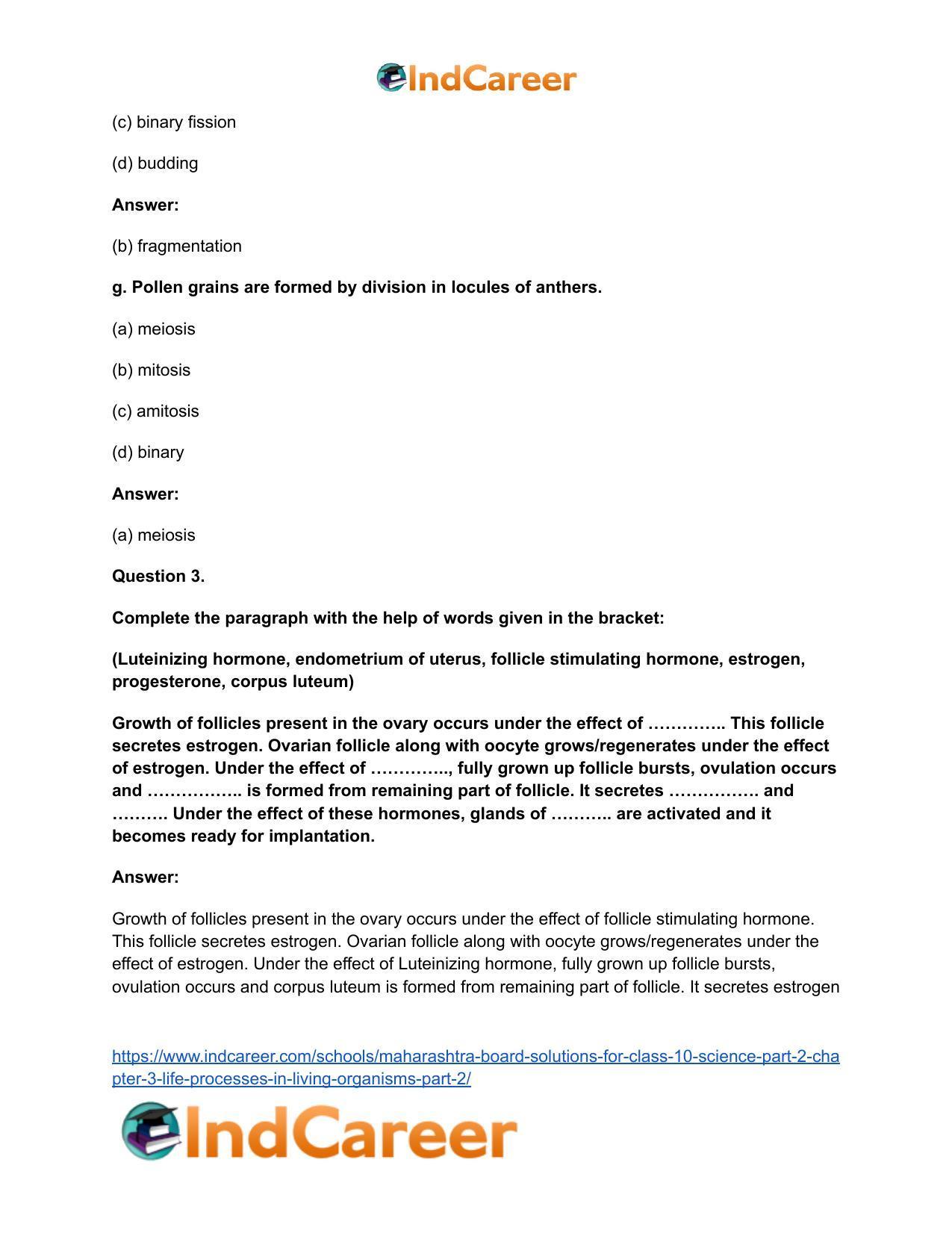 Maharashtra Board Solutions for Class 10- Science (Part 2): Chapter 3- Life Processes in Living Organisms Part – 2 - Page 6