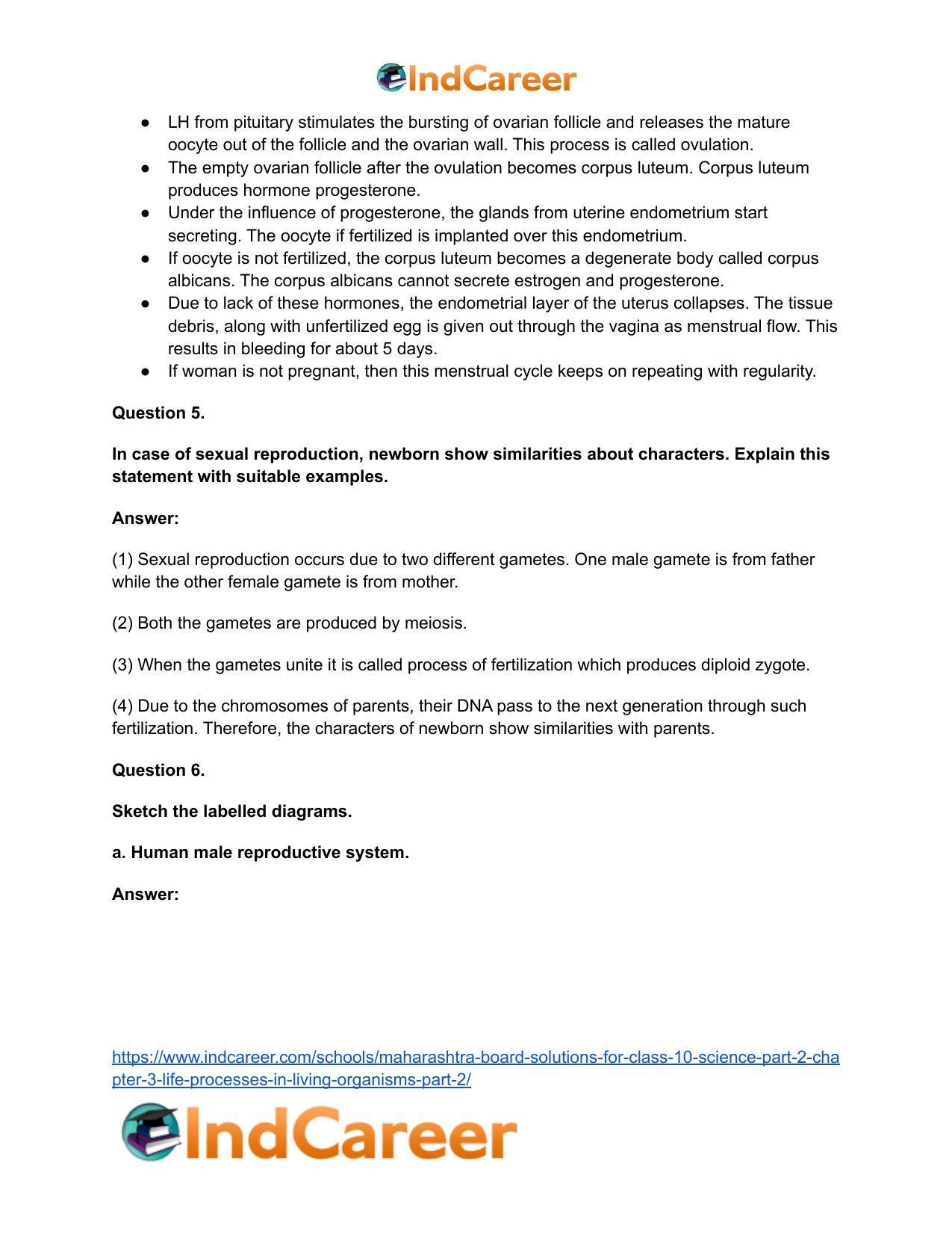 Maharashtra Board Solutions for Class 10- Science (Part 2): Chapter 3- Life Processes in Living Organisms Part – 2 - Page 12