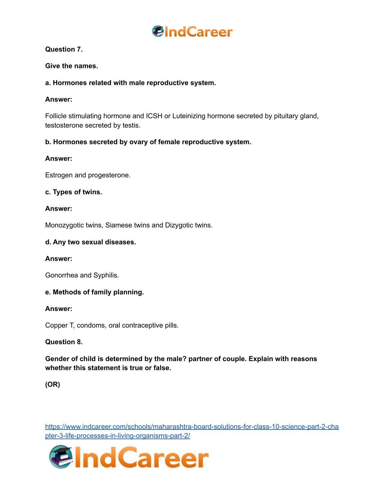 Maharashtra Board Solutions for Class 10- Science (Part 2): Chapter 3- Life Processes in Living Organisms Part – 2 - Page 15