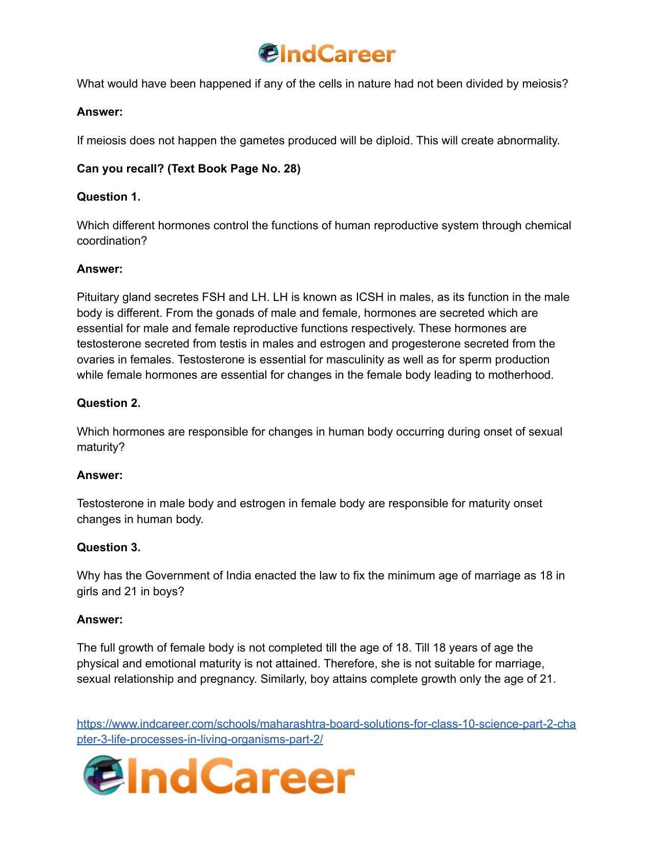 Maharashtra Board Solutions for Class 10- Science (Part 2): Chapter 3- Life Processes in Living Organisms Part – 2 - Page 22