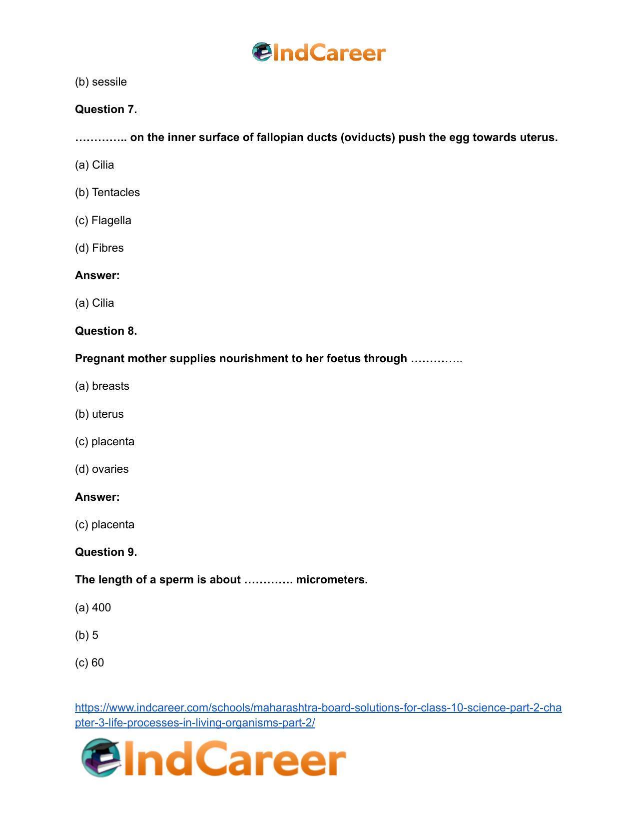 Maharashtra Board Solutions for Class 10- Science (Part 2): Chapter 3- Life Processes in Living Organisms Part – 2 - Page 26