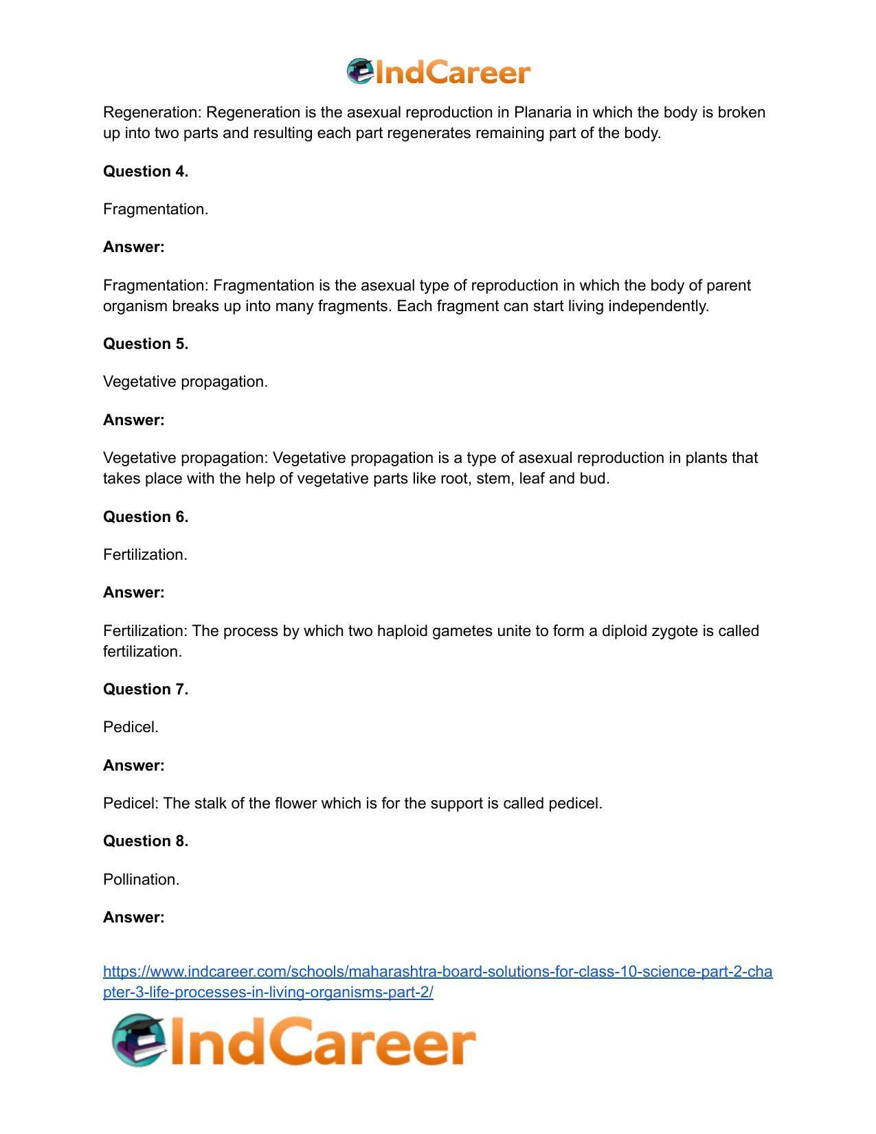 Maharashtra Board Solutions for Class 10- Science (Part 2): Chapter 3- Life Processes in Living Organisms Part – 2 - Page 33