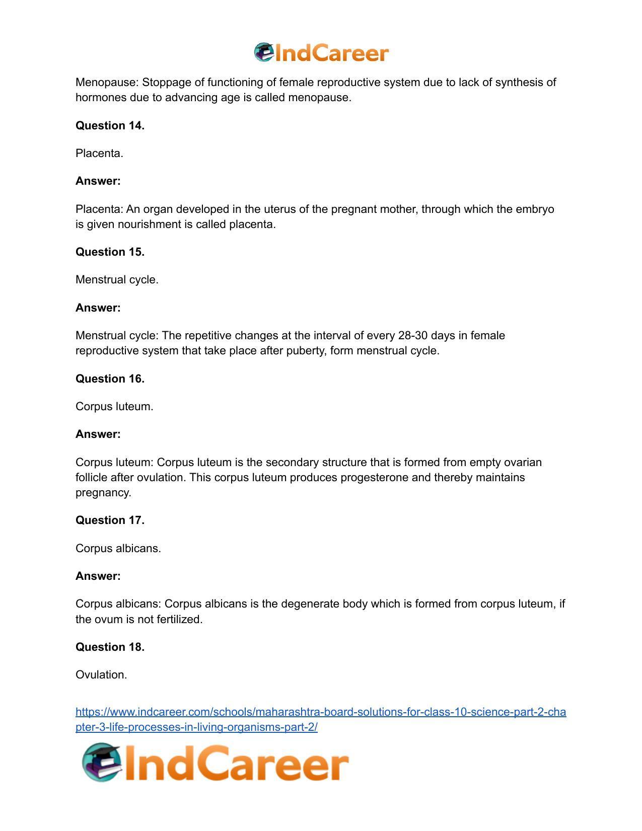 Maharashtra Board Solutions for Class 10- Science (Part 2): Chapter 3- Life Processes in Living Organisms Part – 2 - Page 35