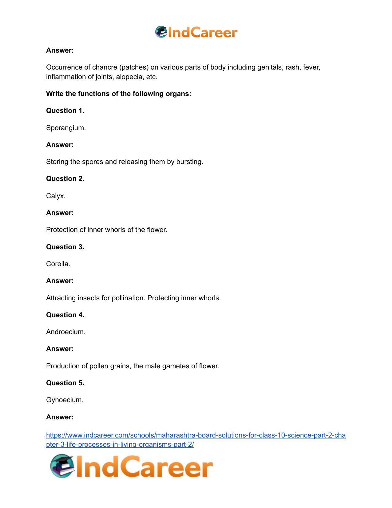 Maharashtra Board Solutions for Class 10- Science (Part 2): Chapter 3- Life Processes in Living Organisms Part – 2 - Page 38