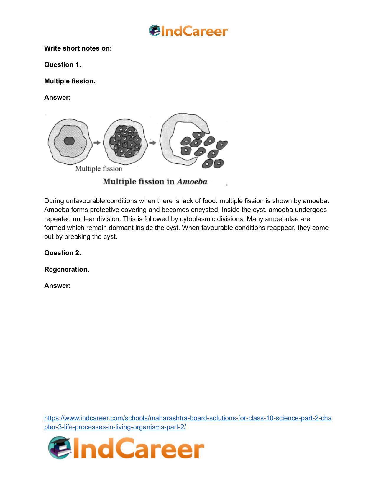 Maharashtra Board Solutions for Class 10- Science (Part 2): Chapter 3- Life Processes in Living Organisms Part – 2 - Page 51