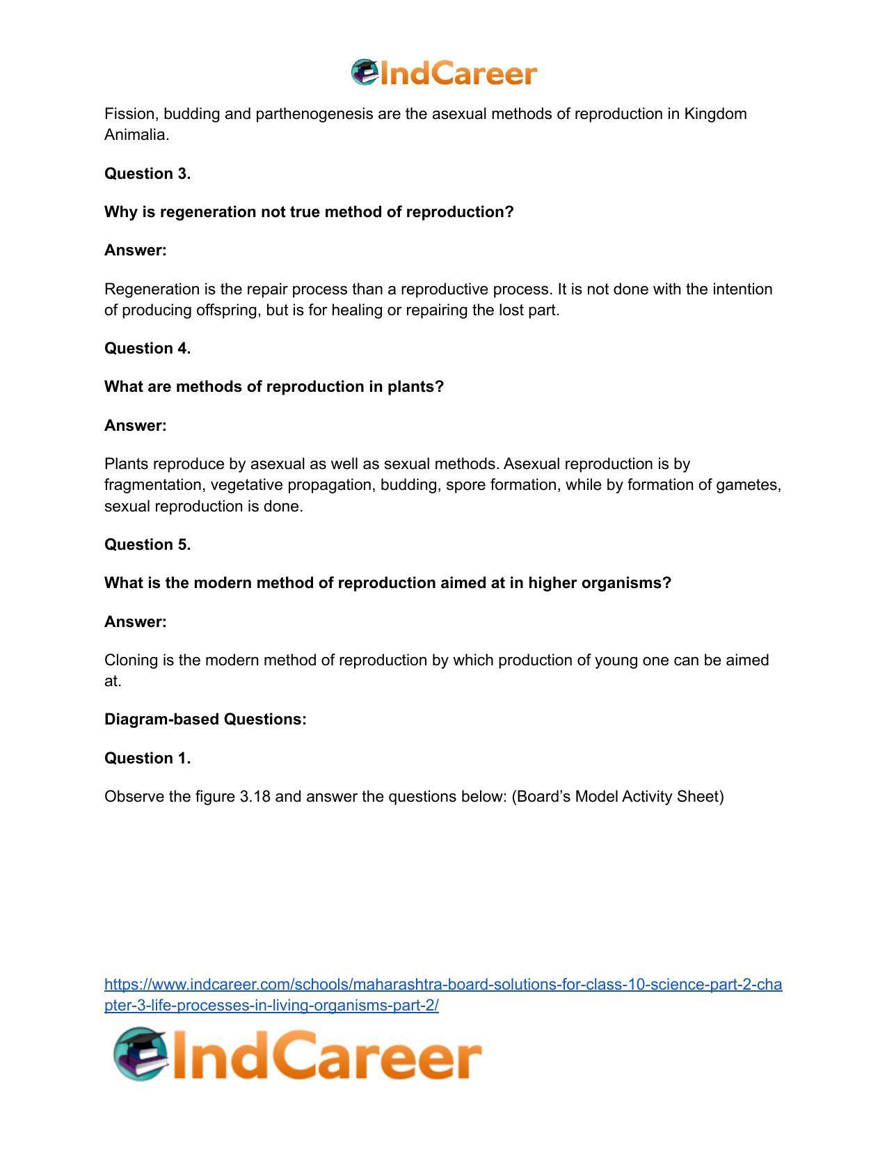 Maharashtra Board Solutions for Class 10- Science (Part 2): Chapter 3- Life Processes in Living Organisms Part – 2 - Page 56