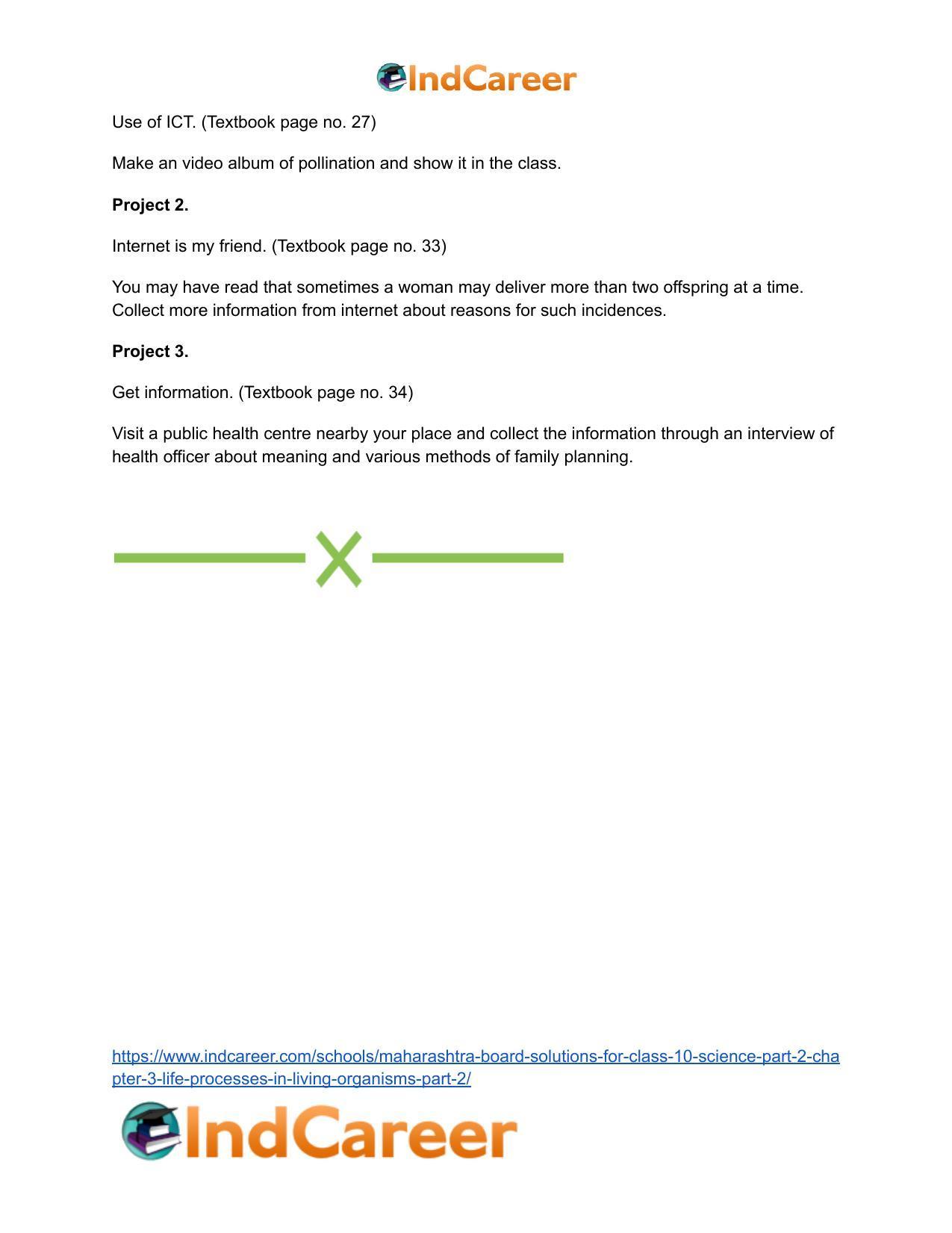 Maharashtra Board Solutions for Class 10- Science (Part 2): Chapter 3- Life Processes in Living Organisms Part – 2 - Page 63