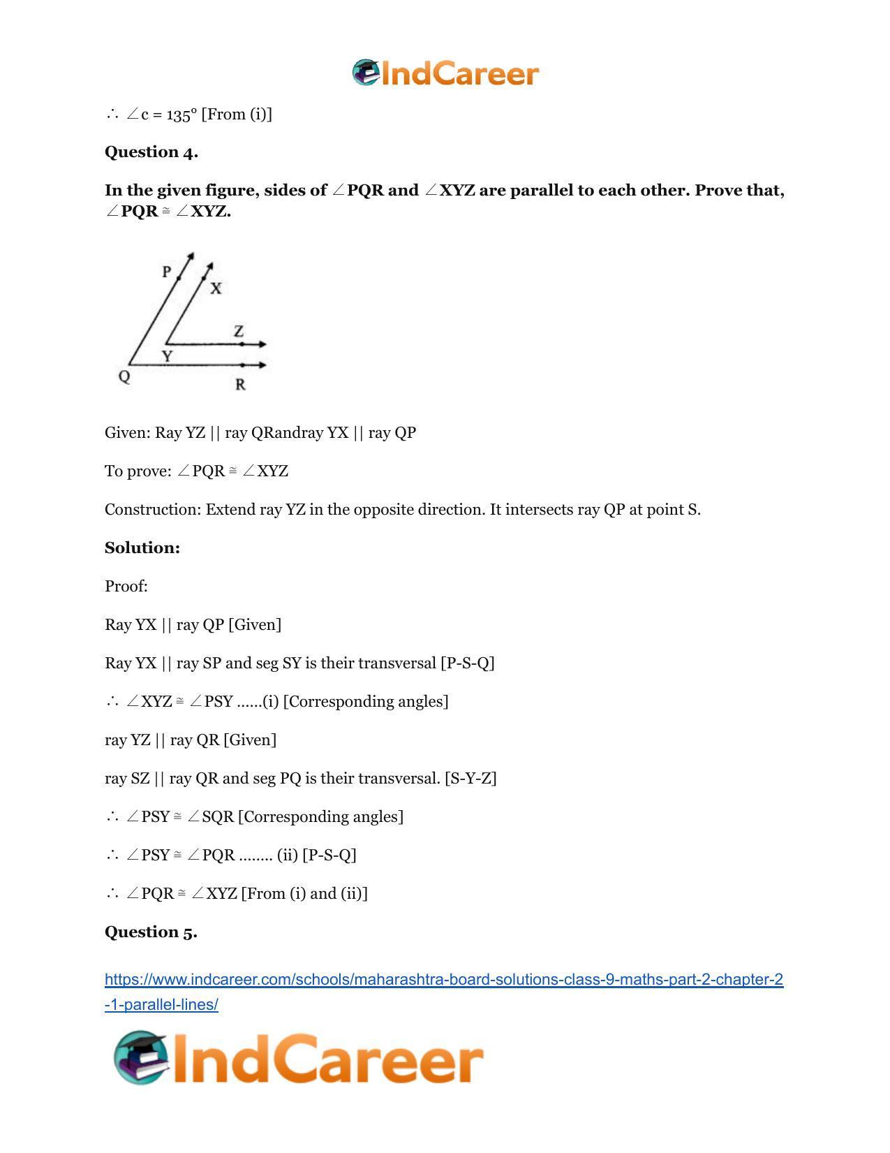 Maharashtra Board Solutions Class 9-Maths (Part 2): Chapter 2.1- Parallel Lines - Page 6