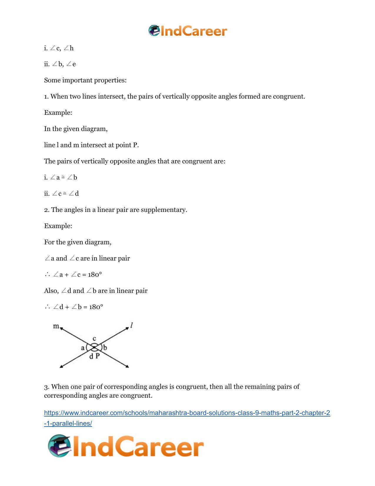 Maharashtra Board Solutions Class 9-Maths (Part 2): Chapter 2.1- Parallel Lines - Page 9