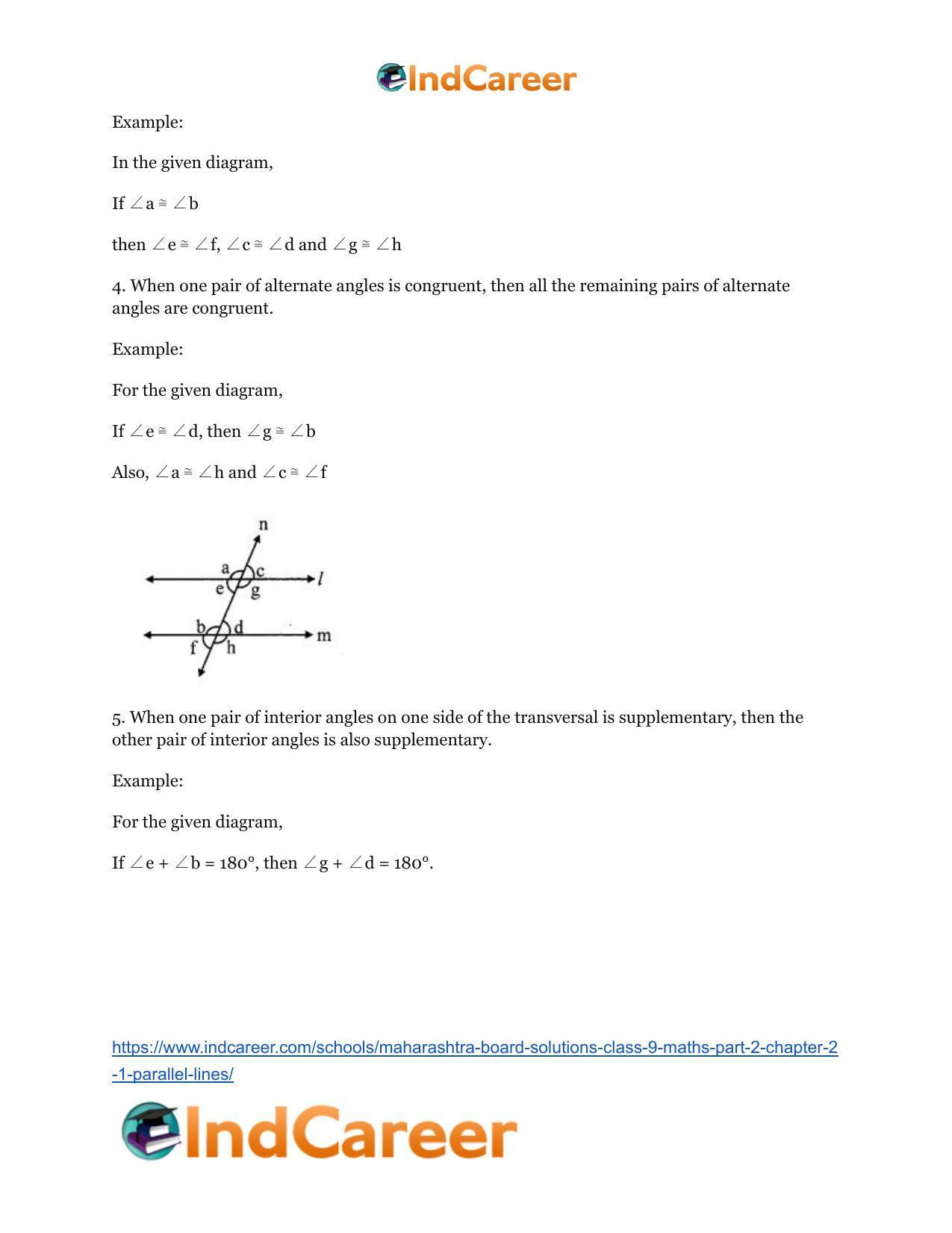 Maharashtra Board Solutions Class 9-Maths (Part 2): Chapter 2.1- Parallel Lines - Page 10