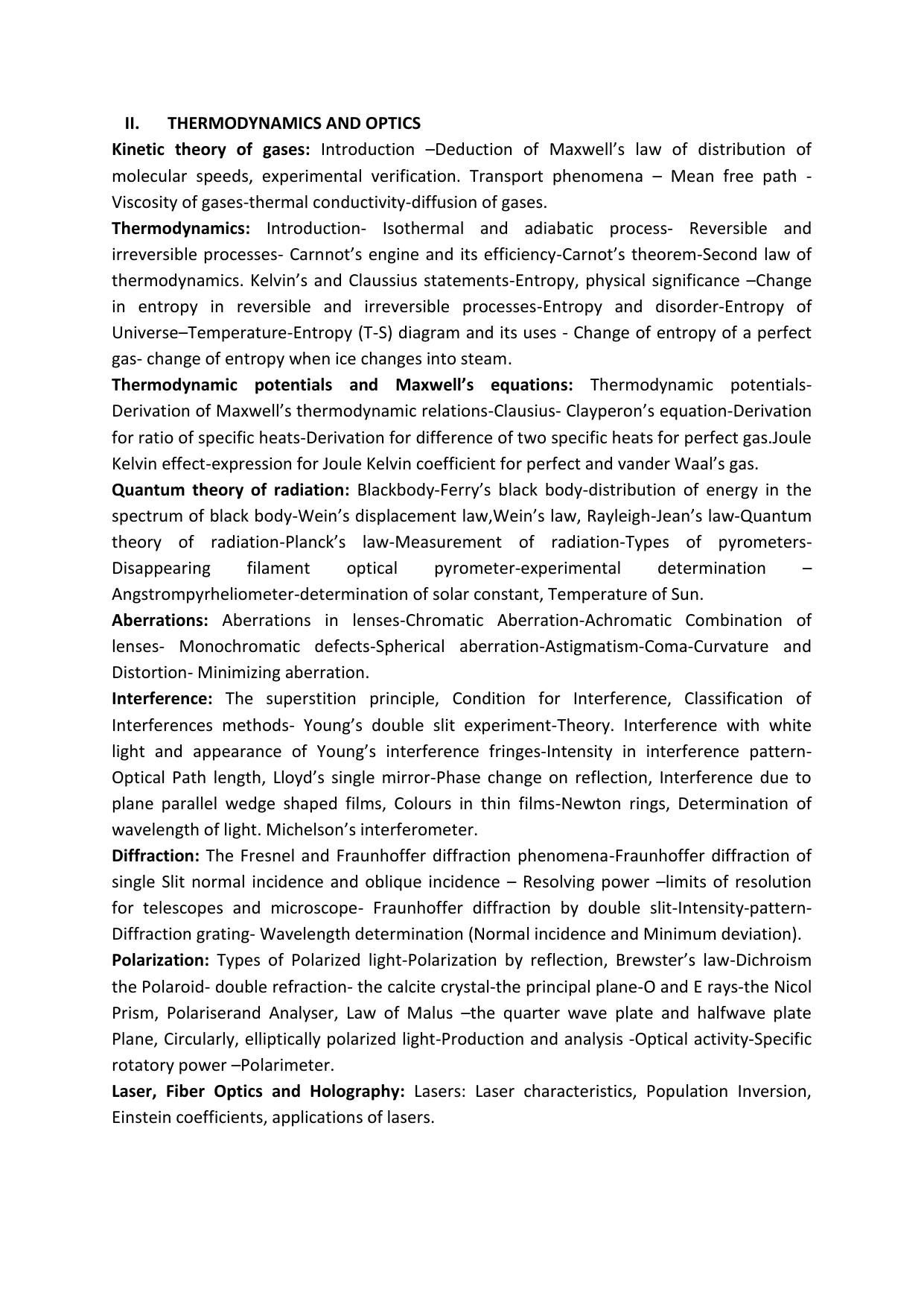 KLEEE M.SC (Nano Science and Technology) Syllabus - Page 2