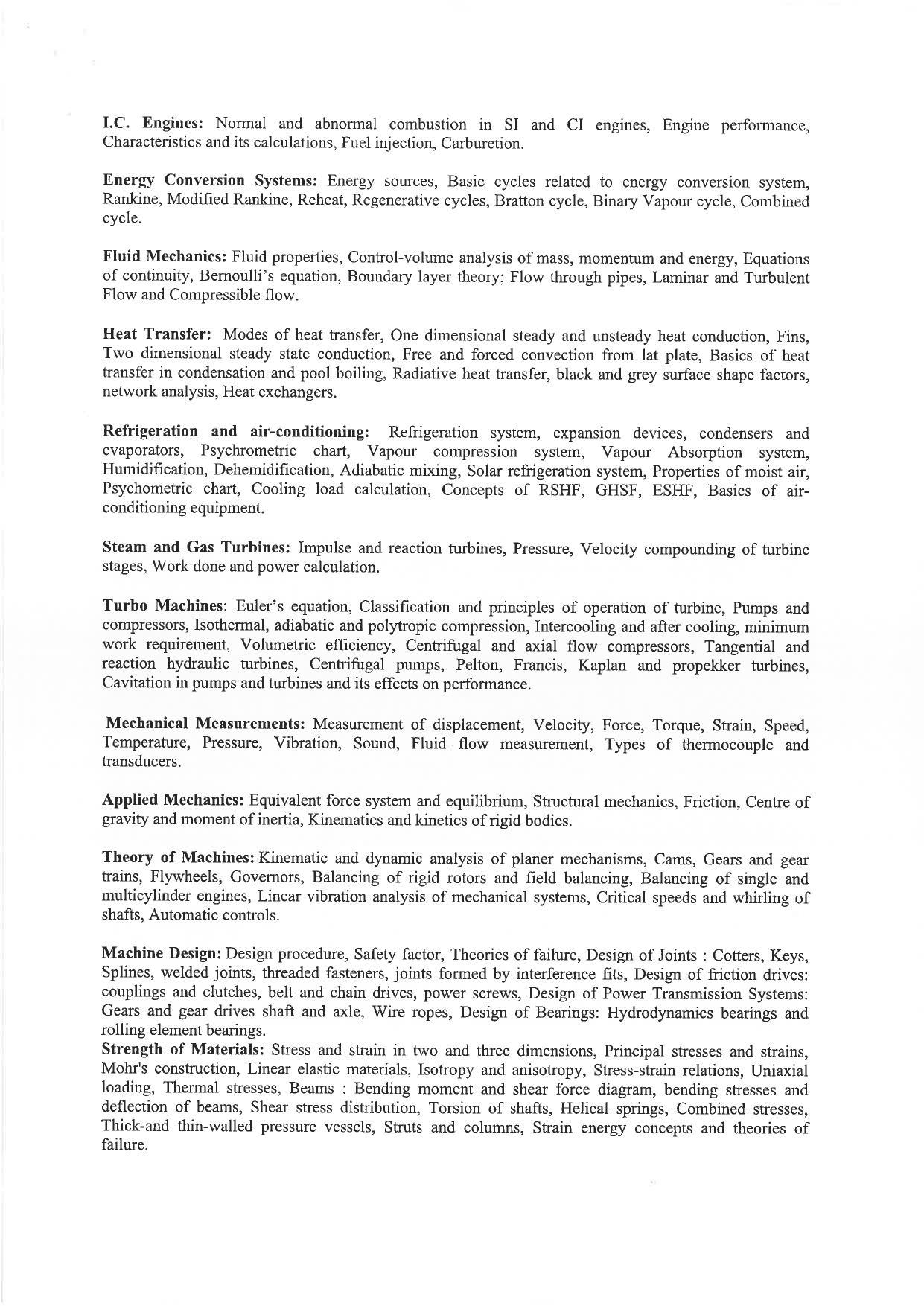JMI Entrance Exam M48-M.Tech (Mechanical Engineering: Machine Design / Mechanical Engineering: Thermal Engineering / Mechanical Engineering: Production & Industrial Engineering) Syllabus - Page 2