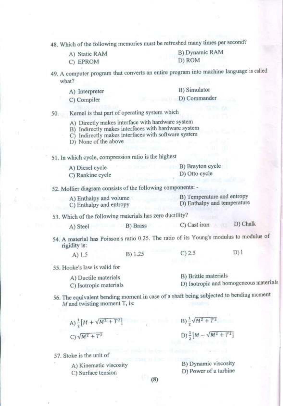 PULEET 2016 Previous Question Paper - Page 9