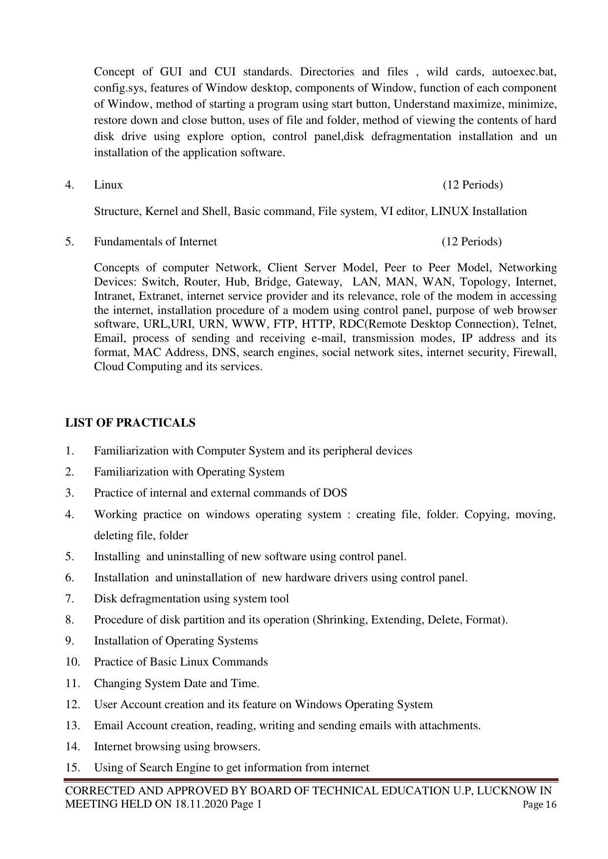 SYLLABUS FOR FIRST SEMESTER SESSION (2020-2021) - TWO SEMESTER POST GRADUATE DIPLOMA COURSE IN WEB DESIGNING - Page 16