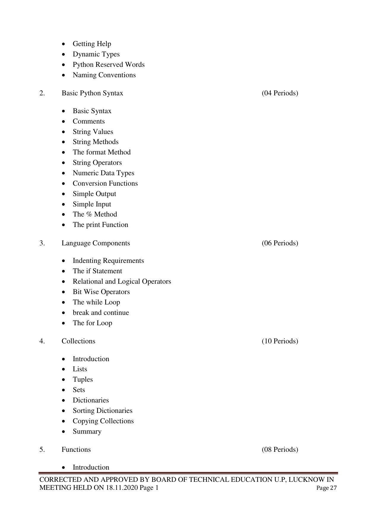 SYLLABUS FOR FIRST SEMESTER SESSION (2020-2021) - TWO SEMESTER POST GRADUATE DIPLOMA COURSE IN WEB DESIGNING - Page 27