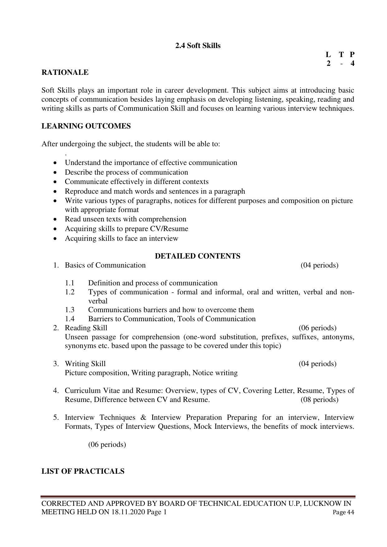 SYLLABUS FOR FIRST SEMESTER SESSION (2020-2021) - TWO SEMESTER POST GRADUATE DIPLOMA COURSE IN WEB DESIGNING - Page 44