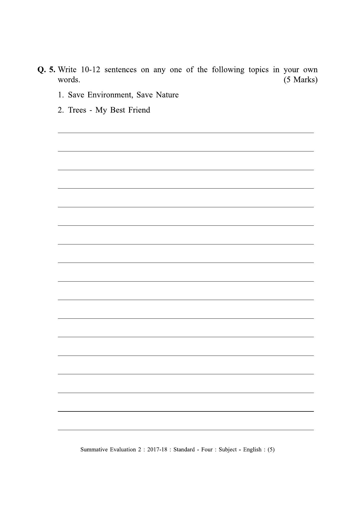 Maharashtra Board Class 4 English (First Language) Sample Question Paper - Page 5