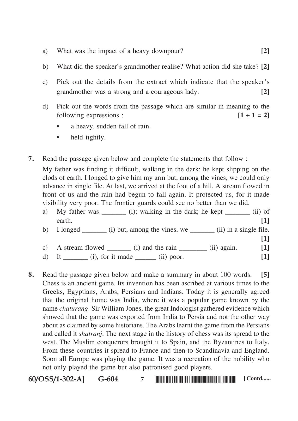 NIOS Jan-Feb 2021 Class 12 English (SET A) Question Paper - Page 7