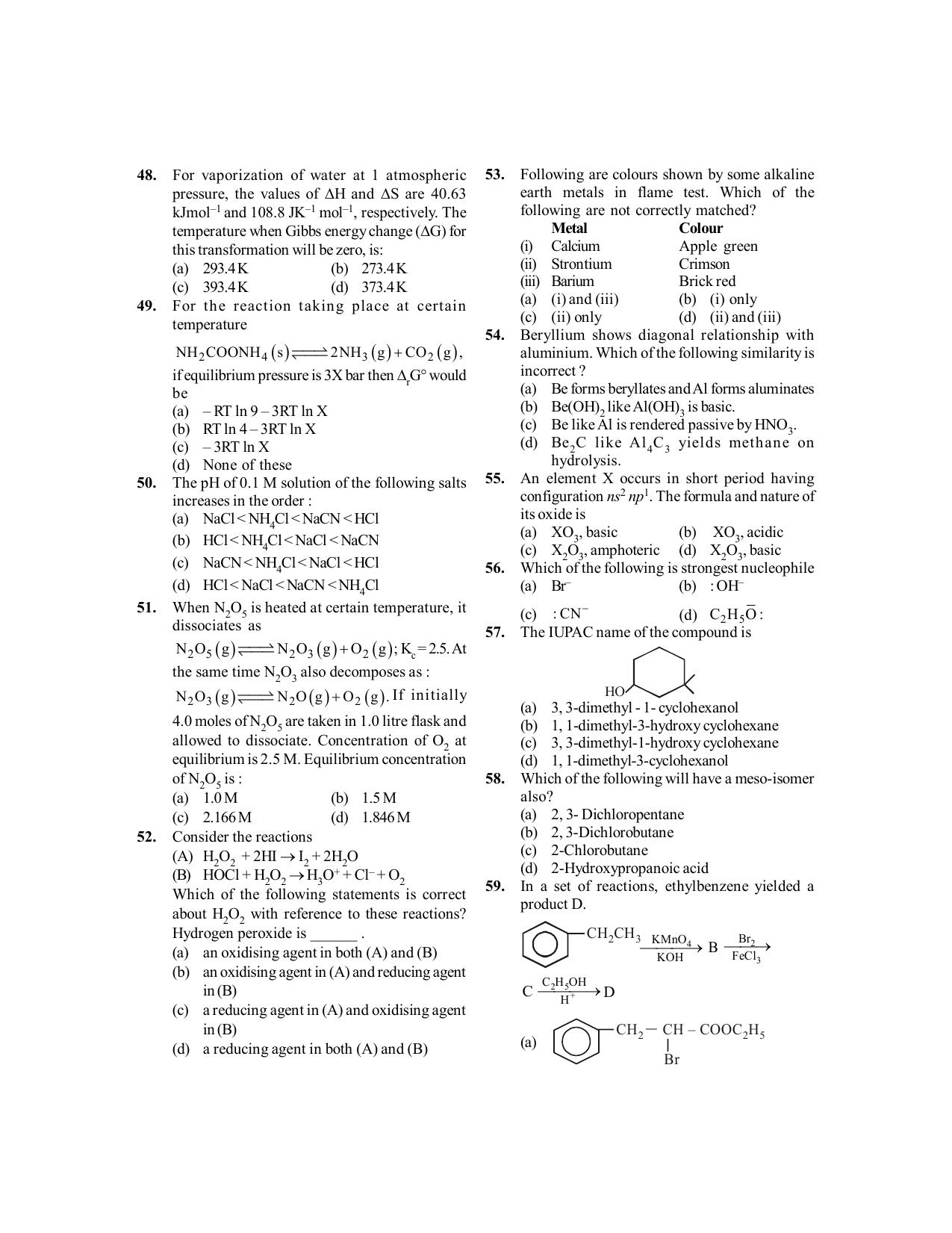 BITSAT 2018 Question Paper - Page 5