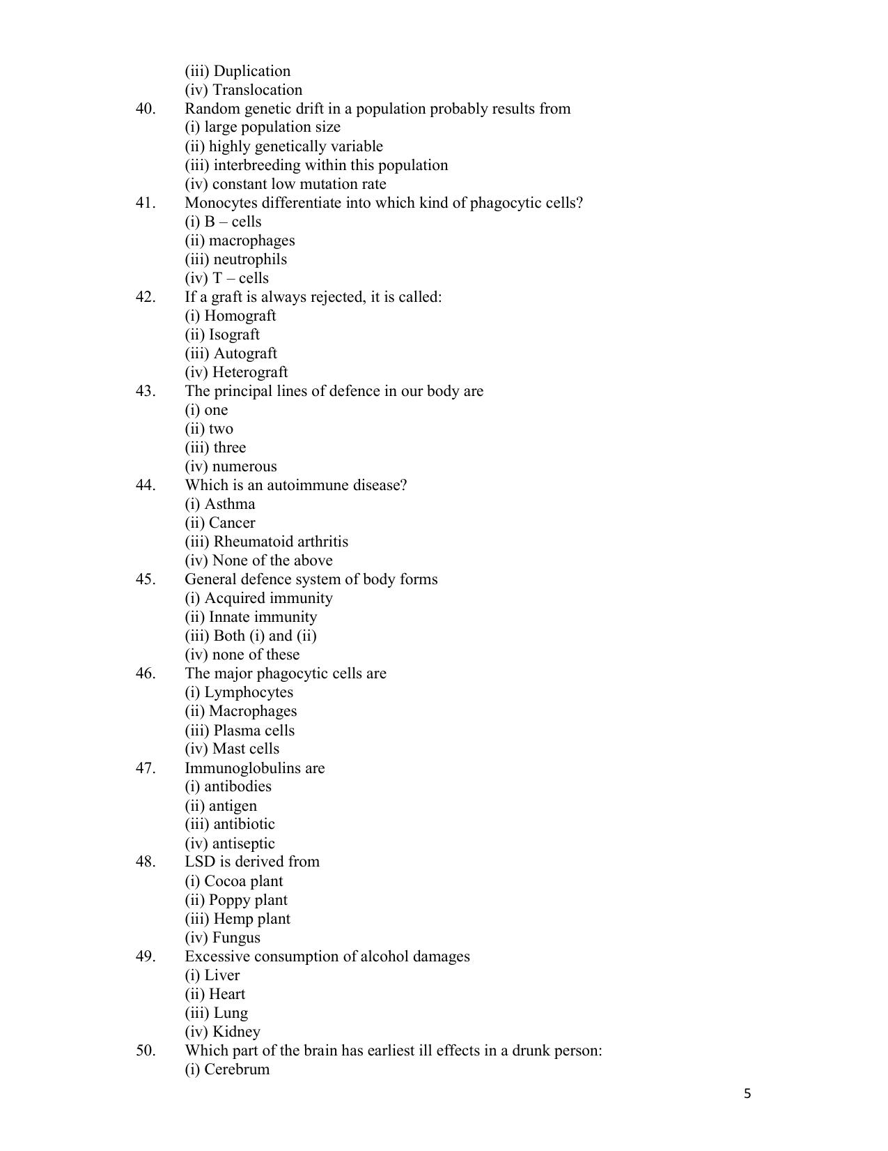 CHSE Odisha Class 12 Zoology (1ST PHASE) Question Bank - Page 5