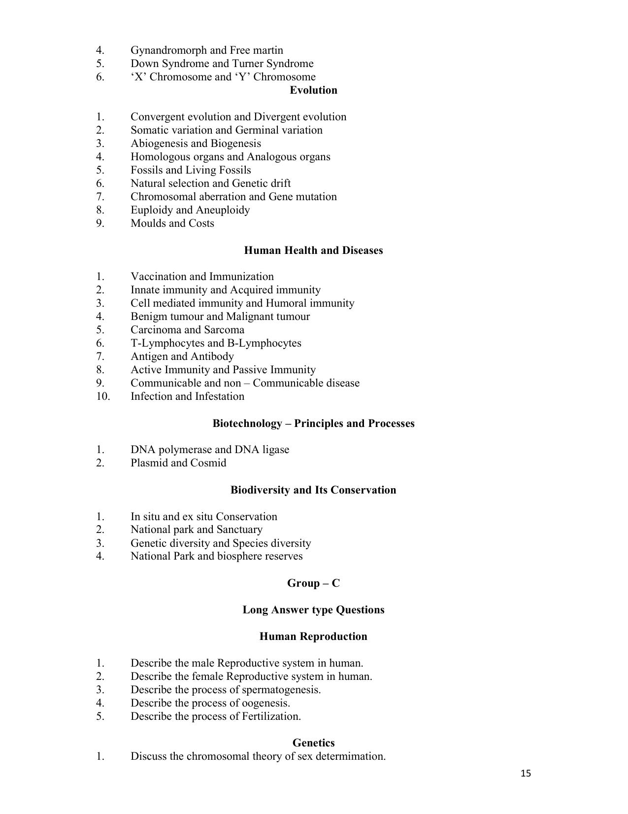 CHSE Odisha Class 12 Zoology (1ST PHASE) Question Bank - Page 15