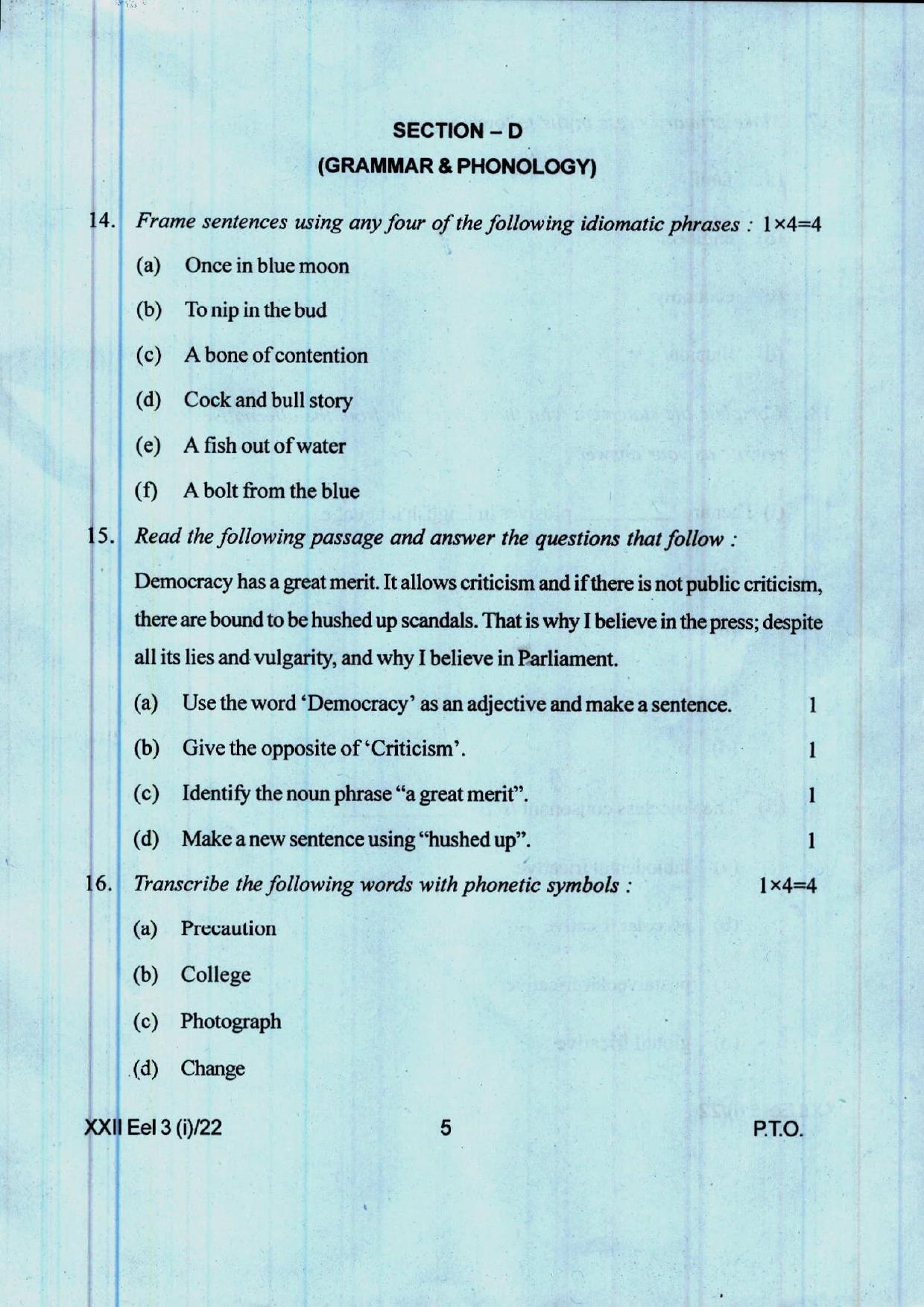 COHSEM 12th Question Papers 2022 Elective English - Page 5