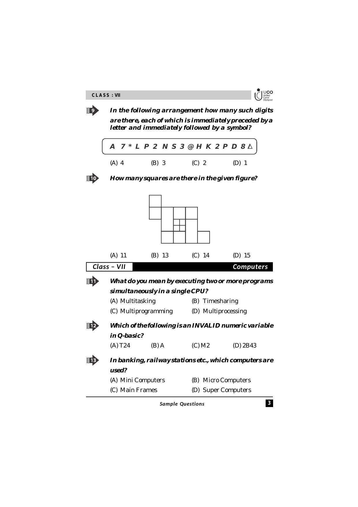 UCO Sample Papers for Class 7 - Page 3