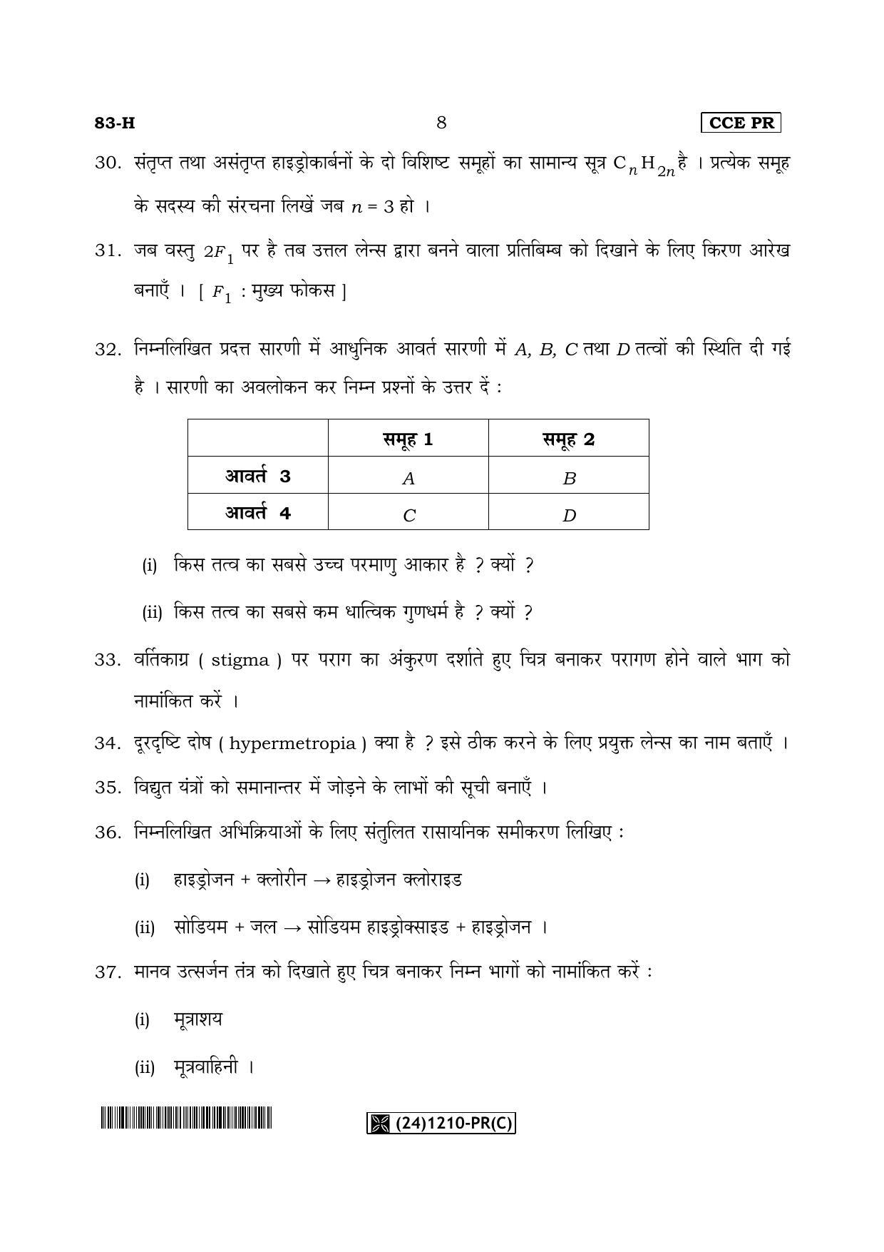 Karnataka SSLC Science (HINDI Medium) - 83-H-PR(C)%20Revised_h3 (Supplementary) June 2019 Question Paper - Page 8