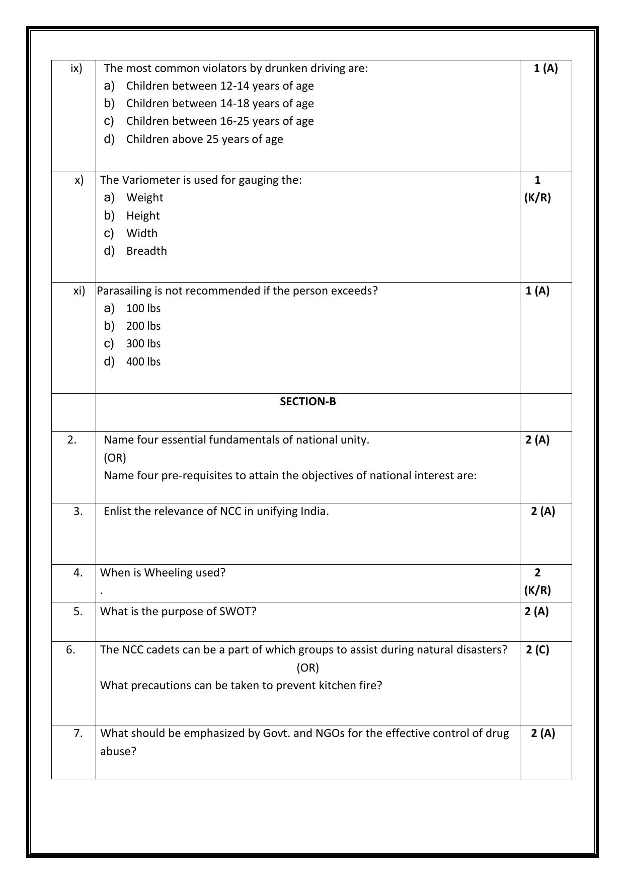 CBSE Class 12 NCC Sample Question Paper 2024-25 - Page 3