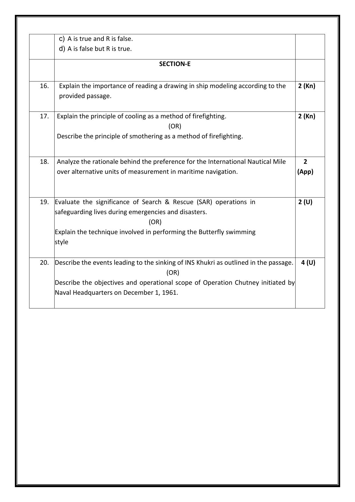 CBSE Class 12 NCC Sample Question Paper 2024-25 - Page 9