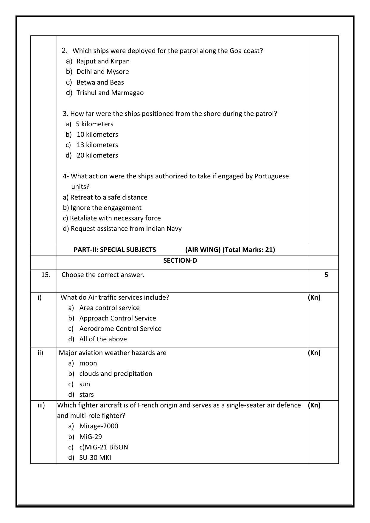 CBSE Class 12 NCC Sample Question Paper 2024-25 - Page 11